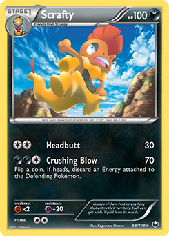 Scrafty 68/108 Pokémon card from Dark Explorers for sale at best price