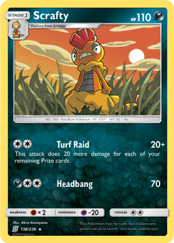 Scrafty 138/236 Pokémon card from Unified Minds for sale at best price
