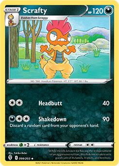 Scrafty 99/203 Pokémon card from Evolving Skies for sale at best price