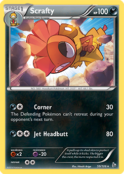 Scrafty 59/106 Pokémon card from Flashfire for sale at best price