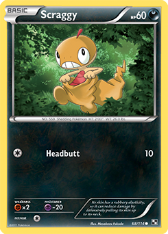Scraggy 68/114 Pokémon card from Black & White for sale at best price