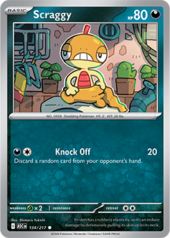 Scraggy 134/217 Pokémon card from Ascended Heroes for sale at best price