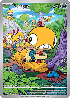Illustration rare Pokémon card Scraggy 138/86 from White Flare expansion