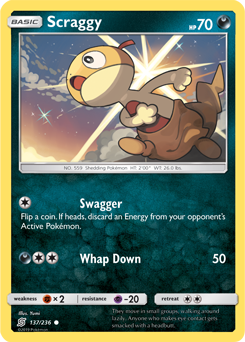 Scraggy 137/236 Pokémon card from Unified Minds for sale at best price