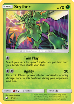 Scyther 4/168 Pokémon card from Celestial Storm for sale at best price