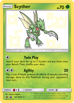 Shining Pokémon Pokémon card Scyther SV1/SV94 from Hidden Fates expansion