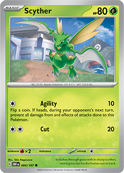 Scyther 4/197 Pokémon card from Obsidian Flames for sale at best price