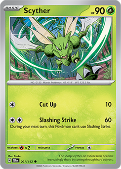 Scyther 1/162 Pokémon card from Temporal Forces for sale at best price