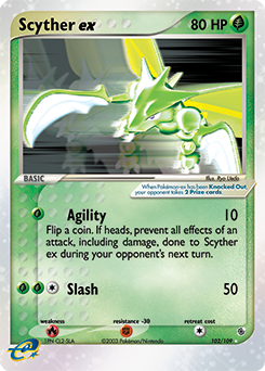 Scyther EX 102/109 Pokémon card from Ex Ruby & Sapphire for sale at best price