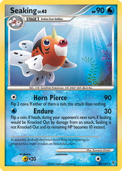Rare Pokémon card Seaking 43/147 from Supreme Victors expansion