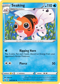 Seaking 47/202 Pokémon card from Sword & Shield for sale at best price