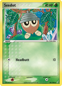 Common Pokémon card Seedot 60/100 from Ex Crystal Guardians expansion