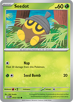 Common Pokémon card Seedot 13/132 from Mega Evolution expansion
