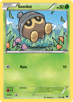 Common Pokémon card Seedot 4/122 from Breakpoint expansion