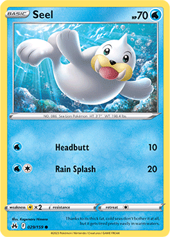 Seel 029/159 Pokémon card from Crown Zenith for sale at best price