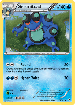 Rare Pokémon card Seismitoad 24/101 from Noble Victories expansion