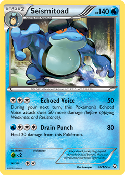 Seismitoad 36/124 Pokémon card from Dragons Exalted for sale at best price
