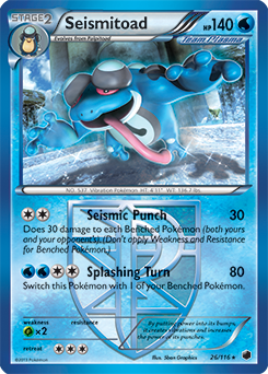 Seismitoad 26/116 Pokémon card from Plasma Freeze for sale at best price