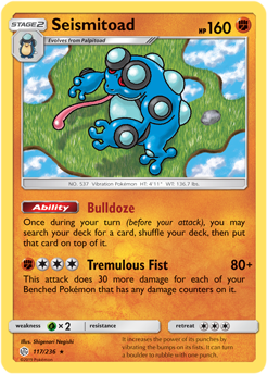 Seismitoad 117/236 Pokémon card from Cosmic Eclipse for sale at best price