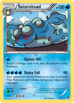 Rare Pokémon card Seismitoad 35/122 from Breakpoint expansion