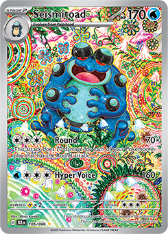 Illustration rare Pokémon card Seismitoad 105/86 from Black Bolt expansion