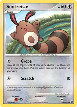 Sentret 104/132 Pokémon card from Secret Wonders for sale at best price