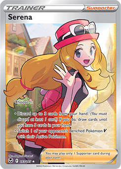 Full Art Trainer Pokémon card Serena 193/195 from Silver Tempest expansion