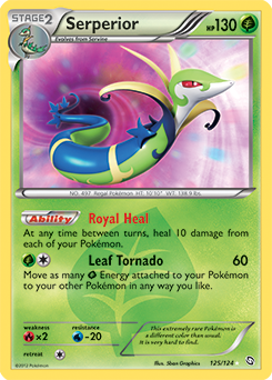 Shining Pokémon Pokémon card Serperior 125/124 from Dragons Exalted expansion