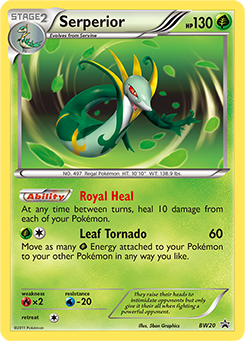 Promo Pokémon card Serperior BW20 from Back & White Promos expansion