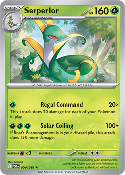 Rare Pokémon card Serperior 6/88 from Perfect Order expansion