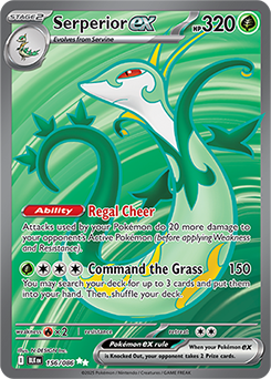 Ultra rare Pokémon card Serperior ex 156/86 from Black Bolt expansion