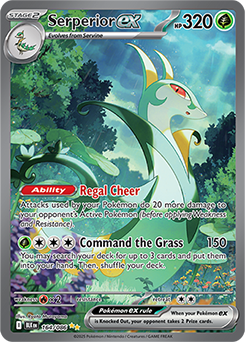 Special illustration rare Pokémon card Serperior ex 164/86 from Black Bolt expansion
