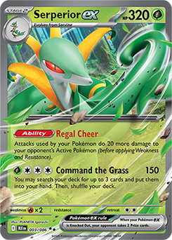 Double rare Pokémon card Serperior ex 3/86 from Black Bolt expansion
