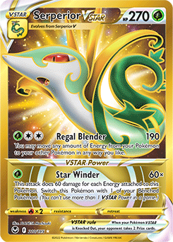 Gold Pokemon Pokémon card Serperior VSTAR 210/195 from Silver Tempest expansion