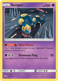 Seviper 50/147 Pokémon card from Burning Shadows for sale at best price