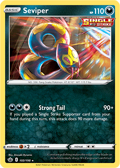 Seviper 102/198 Pokémon card from Chilling Reign for sale at best price