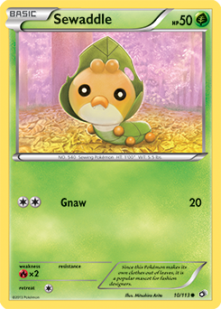 Carte Pokémon Commune Sewaddle 10/113 de la série Legendary Treasures
