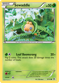 Carte Pokémon Commune Sewaddle 9/113 de la série Legendary Treasures