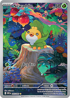 Illustration rare Pokémon card Sewaddle 87/86 from White Flare expansion
