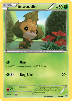 Sewaddle 5/119 Pokémon card from Phantom Forces for sale at best price