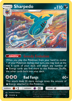 Sharpedo 111/214 Pokémon card from Unbroken Bonds for sale at best price