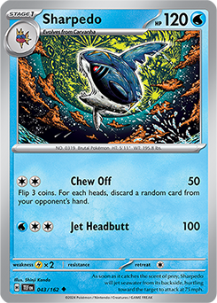 Sharpedo 43/162 Pokémon card from Temporal Forces for sale at best price