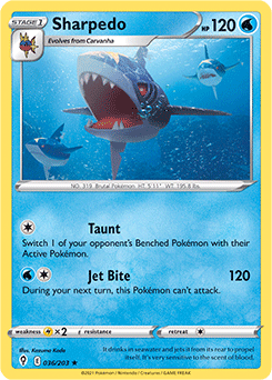 Sharpedo 36/203 Pokémon card from Evolving Skies for sale at best price