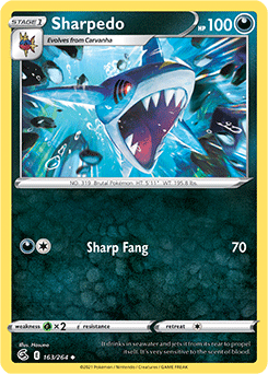 Uncommon Pokémon card Sharpedo 163/264 from Fusion Strike expansion
