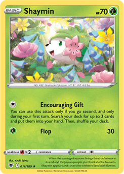 Rare Pokémon card Shaymin 014/189 from Astral Radiance expansion