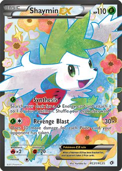 Full Art Trainer Pokémon card Shaymin EX RC21/RC25 from Legendary Treasures expansion