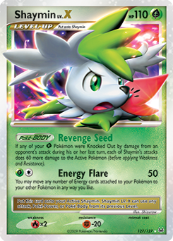 Lv. X Pokémon card Shaymin LV.X 127/127 from Platinuim expansion