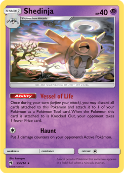 Shedinja 95/214 Pokémon card from Lost Thunder for sale at best price