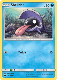 Shellder 33/149 Pokémon card from Sun & Moon for sale at best price