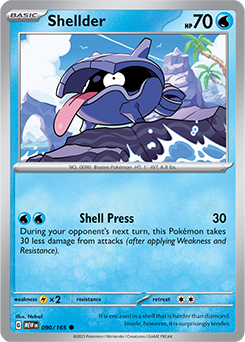Common Pokémon card Shellder 90/165 from 151 expansion